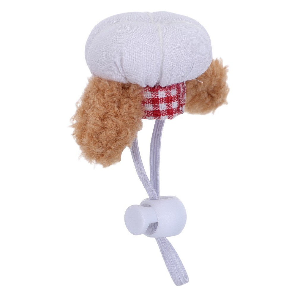 Hand Knitted Chef Hat Cute Animals for Small Pets Adjustable Strap