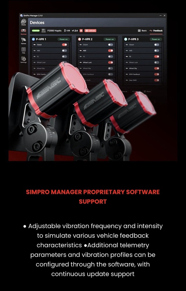 Haptic Pedals Reactor Simagic Formula Drift Keep Racing New