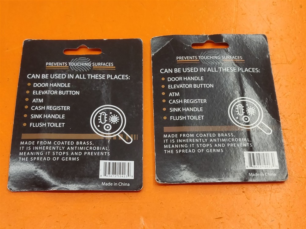 ⭐️⭐️⭐️⭐️⭐️ *Two* Keychain Brass-Coated Touch Tool - Prevents Touching Surfaces