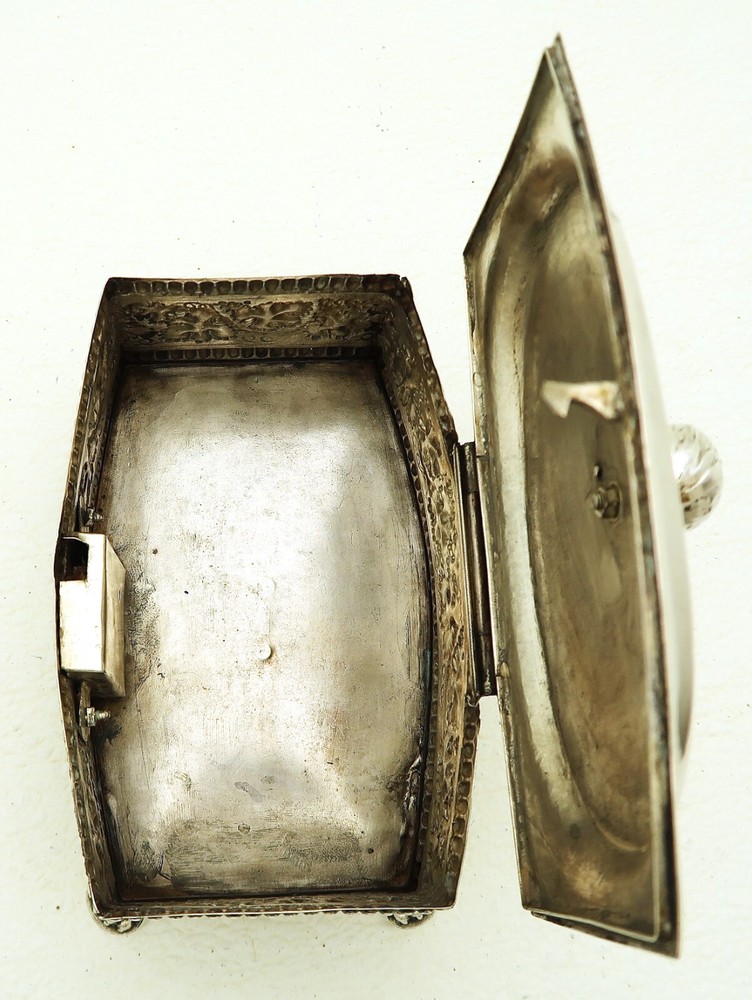 Eastern European or Polish Solid Silver Sugar Etrog Citron Lock Box