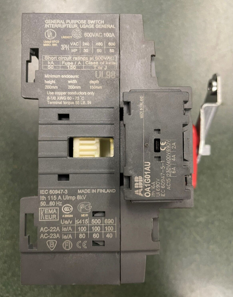ABB OT100E3 3Pole 100Amp 600V Disconnect