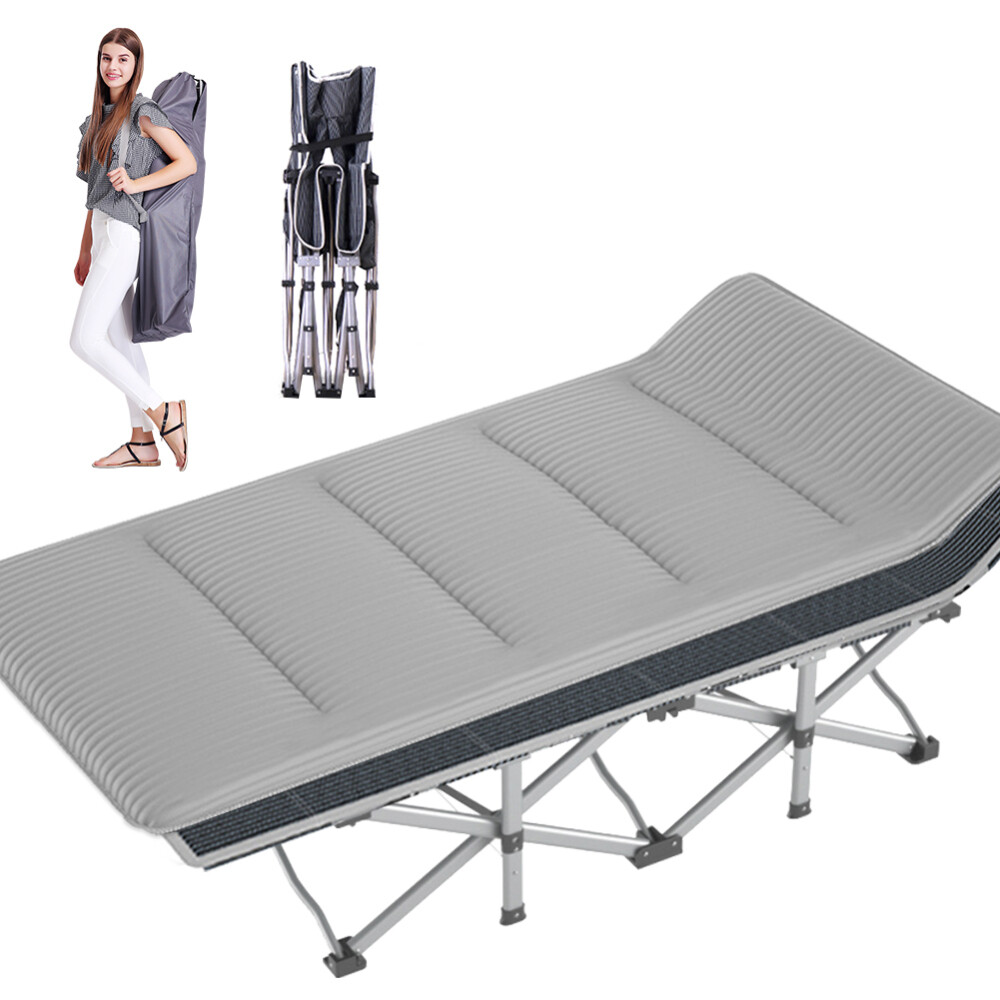 Folding Camping Cot Adjustable Position Bed for Heavy Duty Camping, Pool, Beach