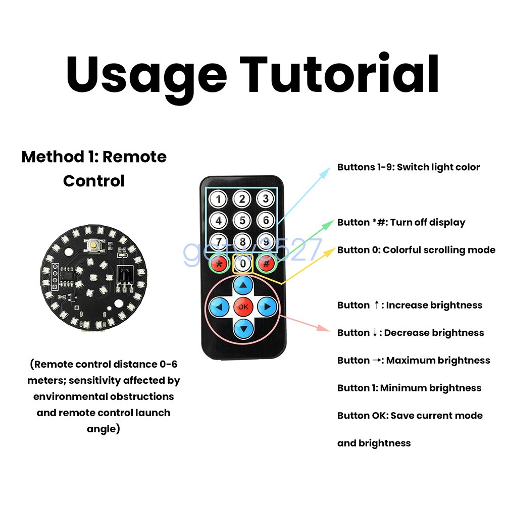 Infrared Remote LED Light 10 Mode DIY Type-C Night Light Infrared Module Light