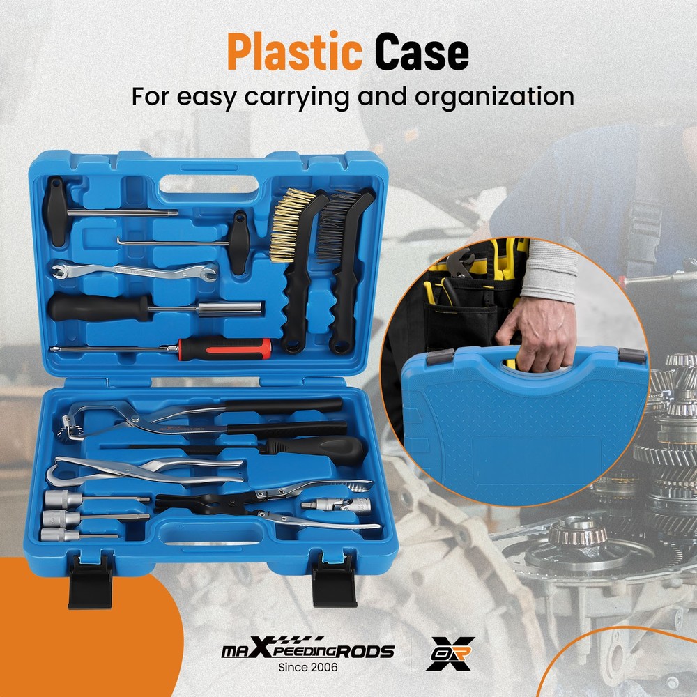 15PCS Brake Drum Tool Kit with Brake Spring Pliers/Compressor/Puller Tool