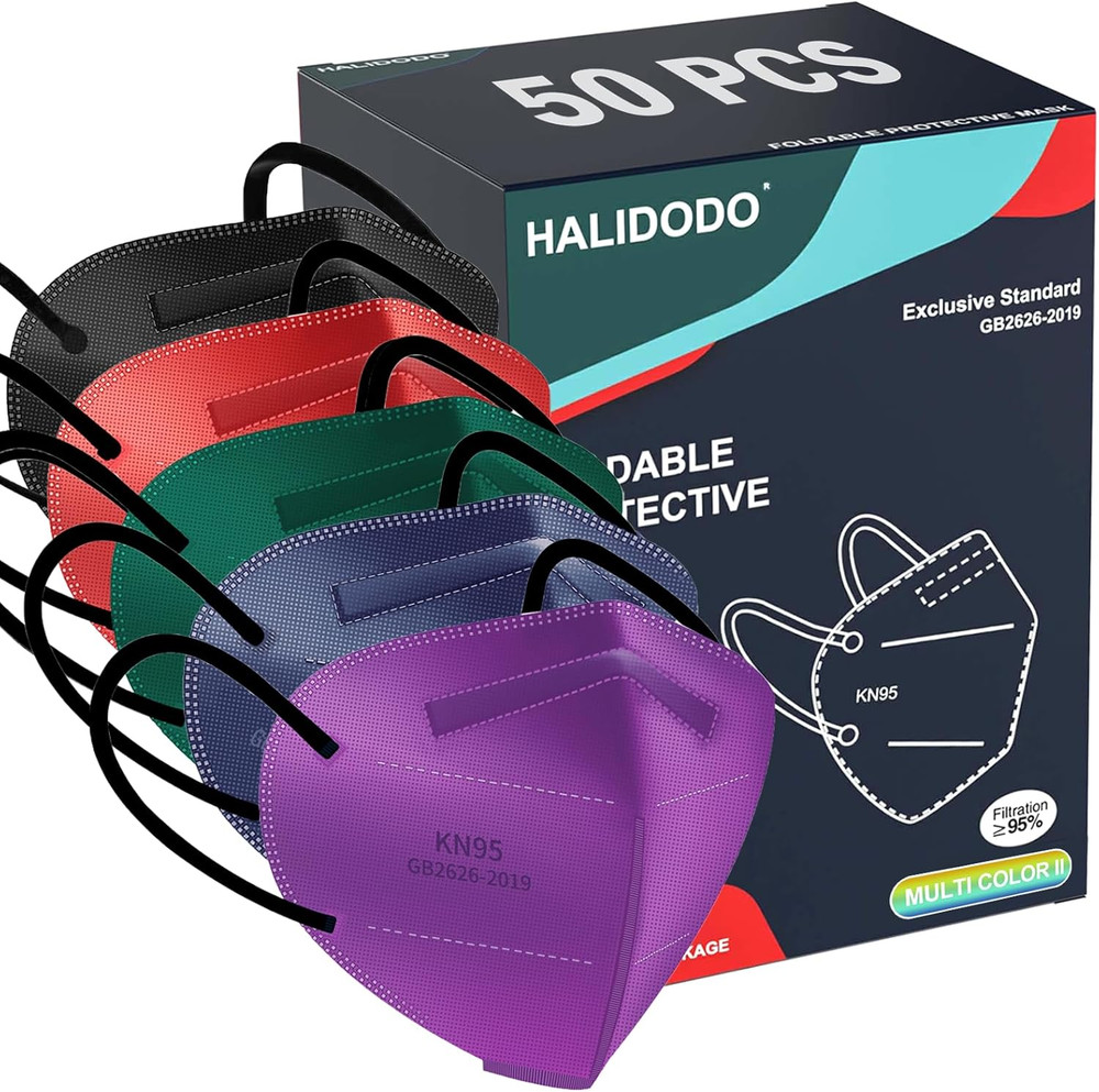 Face Mask 50 Pack Breathable 5-Layer Filter Efficiency≥95%