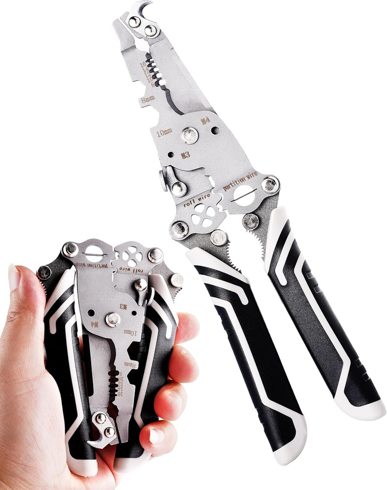 18 in 1 Foldable ?Ire Stripper Crimper, Multifunctional Folding Wire Stripping T