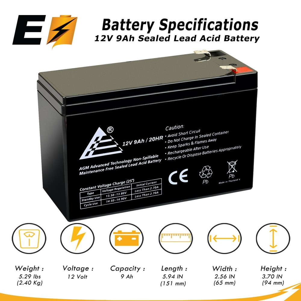 12V 9AH SLA Battery Replacement for Generac 0G9449