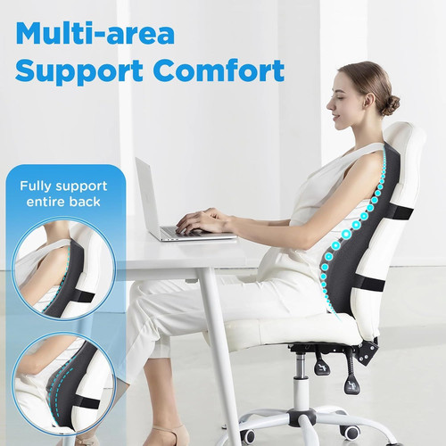 High Back Support Pillow for Office Long Pillow, Dark Grey