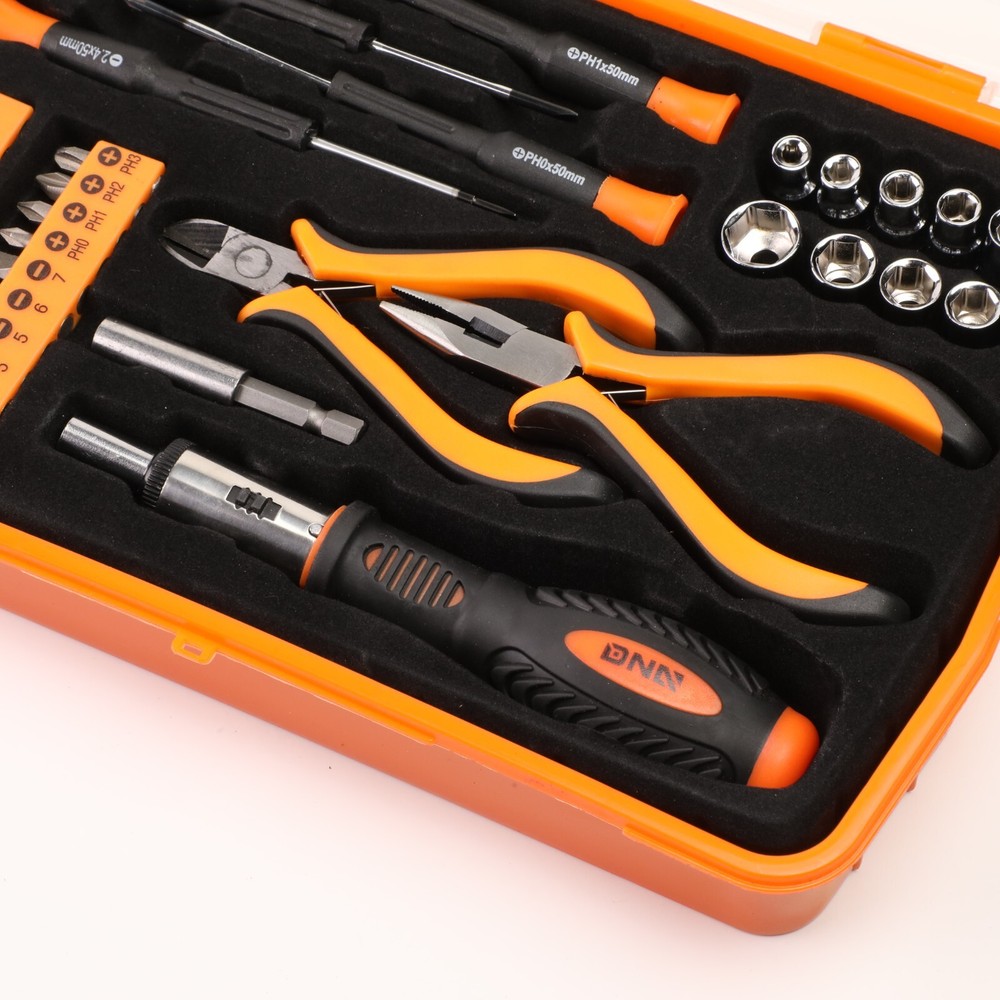 SCREWDRIVER + PLIERS ORANGE 37PCS PRECISION BIT TOOL KIT HIGH SPEED DRILL BITS