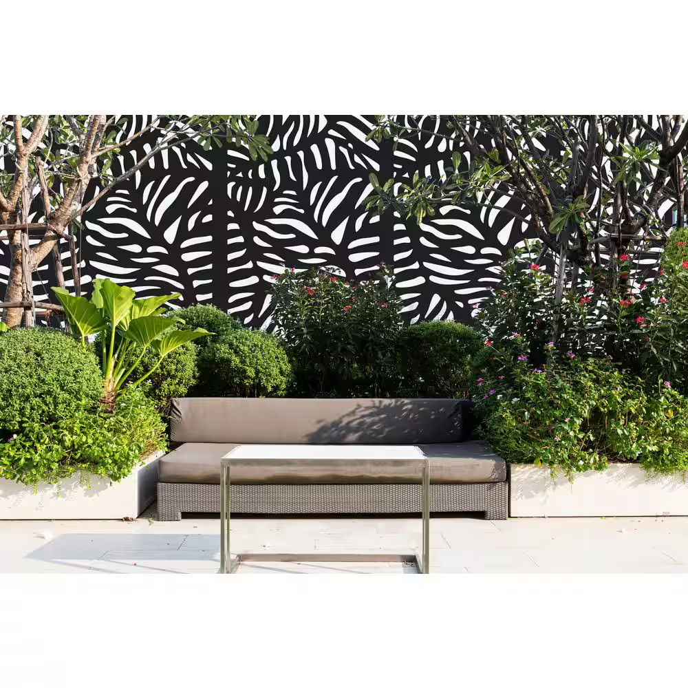 Bahama 6 Ft. X 3 Ft. Charcoal Recycled Polymer Decorative Screen Panel, Wall Dec