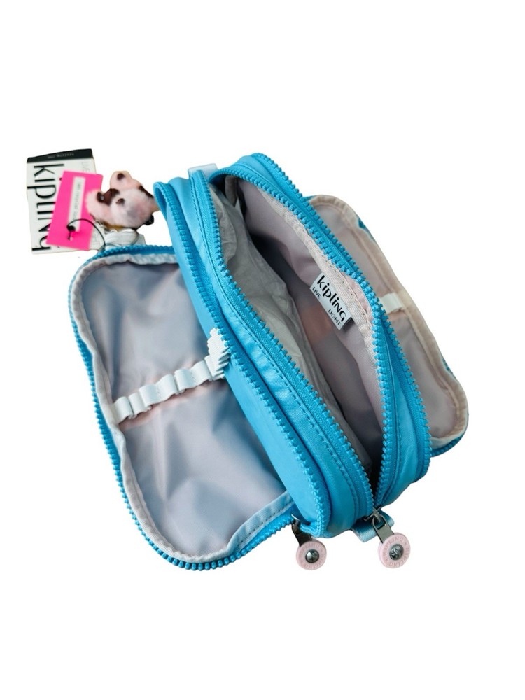Kipling GITROY Metallic Pencil Cosmetic Case Accessories Sea Blue