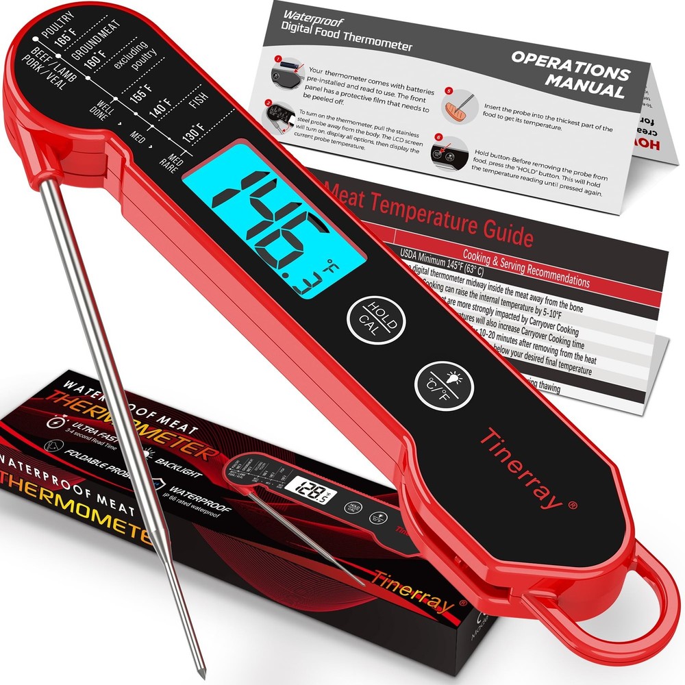 Professional Digital Meat Thermometer Instant Read Waterproof – Folding Pr