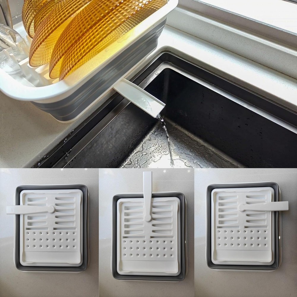 Collapsible Dish Drying Rack Foldable Drainer for Kitchen RV Camping Space Saver