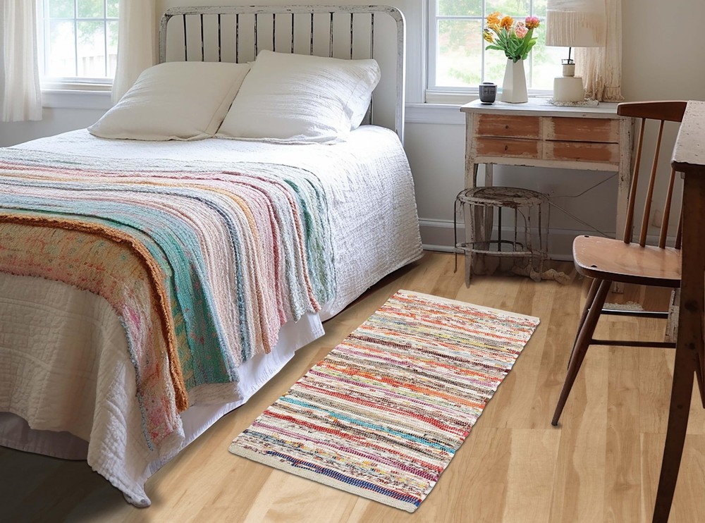 COTTON CRAFT Cotton Chindi 1'8" x 2'8" (Rectangular), Multi Color - 1 Pack