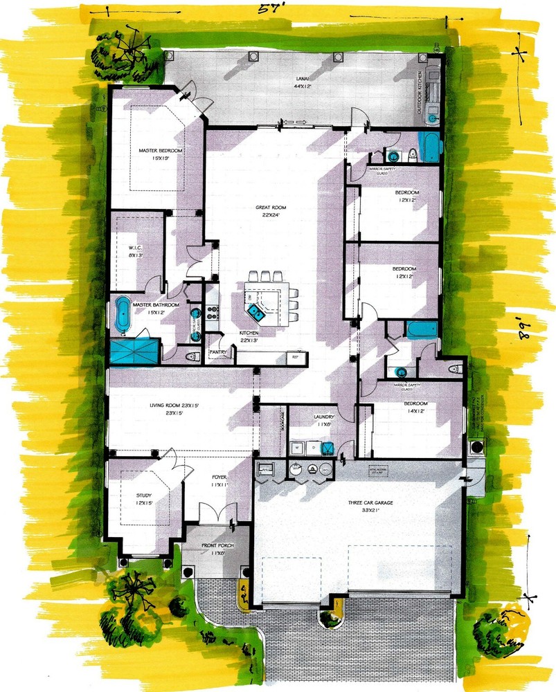 BLUEPRINTS MEDITERRANEAN HOUSE PLAN ARCHUP #106M