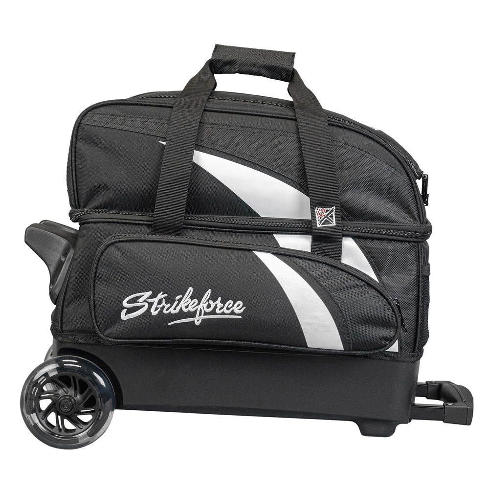 KR Strikeforce Cruiser Smooth Black/White 2 Ball Roller Bowling Bag