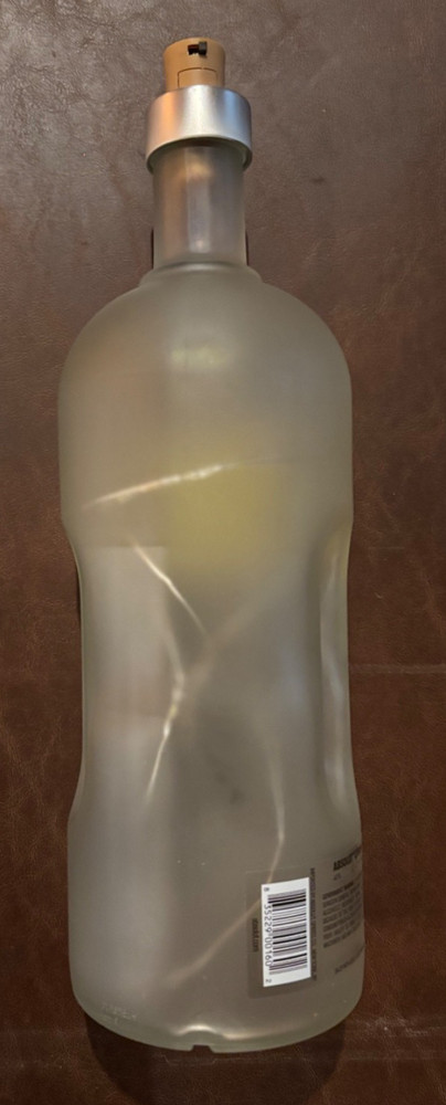 Frosted Absolut Citron Vodka Empty Bottle with Lights. Display