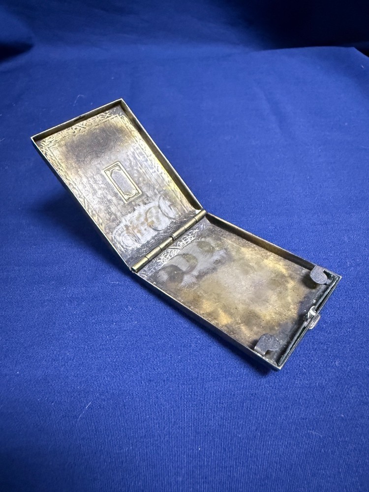 Art Deco Solid Silver Cigarette / Calling Card Case – Engine Turned Floral