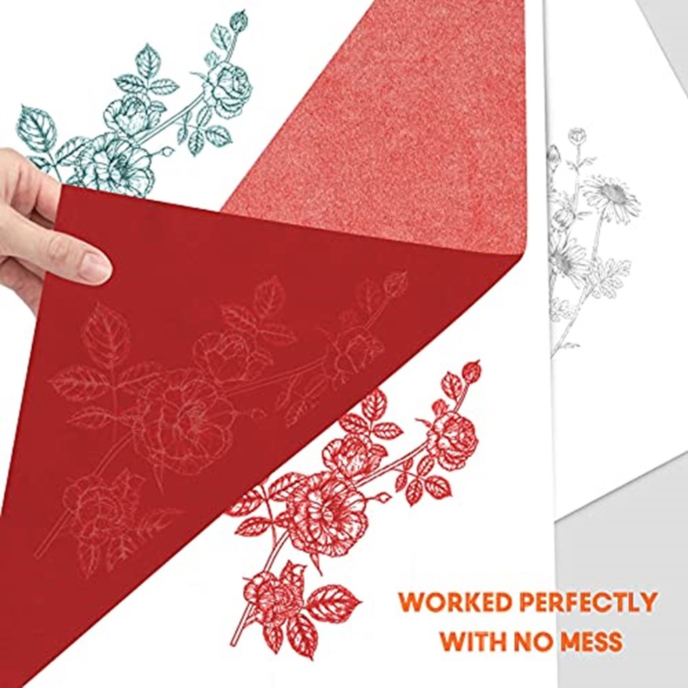 Red Carbon Paper 30 Pcs Tracing Graphite Transfer Sheets A4 Size