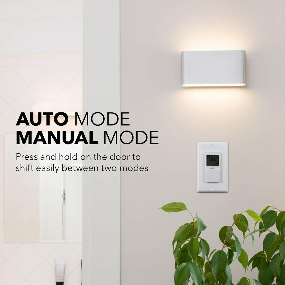 BN-LINK 7 Day Programmable Timer Switch, Single Pole and 3 Way Both Use, 18 ON/O