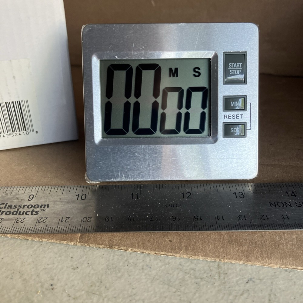 SILVER TATCO 52410 DIGITAL TIMER - desktop or wall WITH INSTRUCTIONS