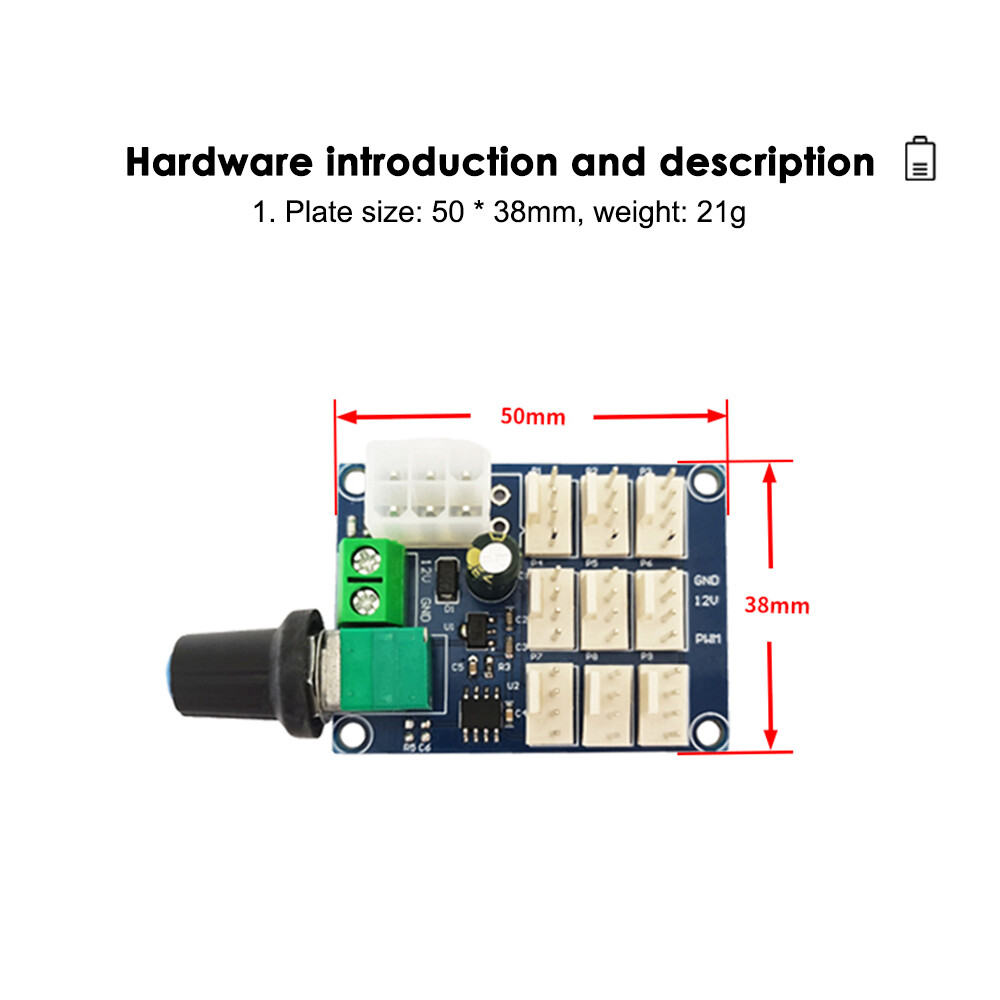PWM Motor Speed Regulation Controller 12V Computer Chassis Fan Multi Channel
