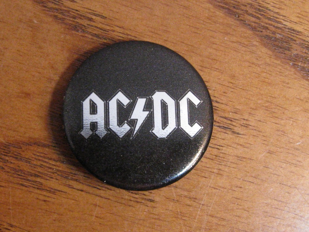 AC/DC Button - Pinback - Black w/ silver - 2006