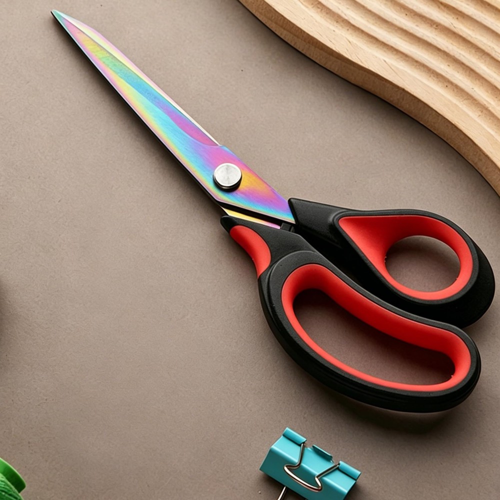 Scissors Multi-Purpose, 9.5" Sharp Sewing Scissors, Professional Heavy Red