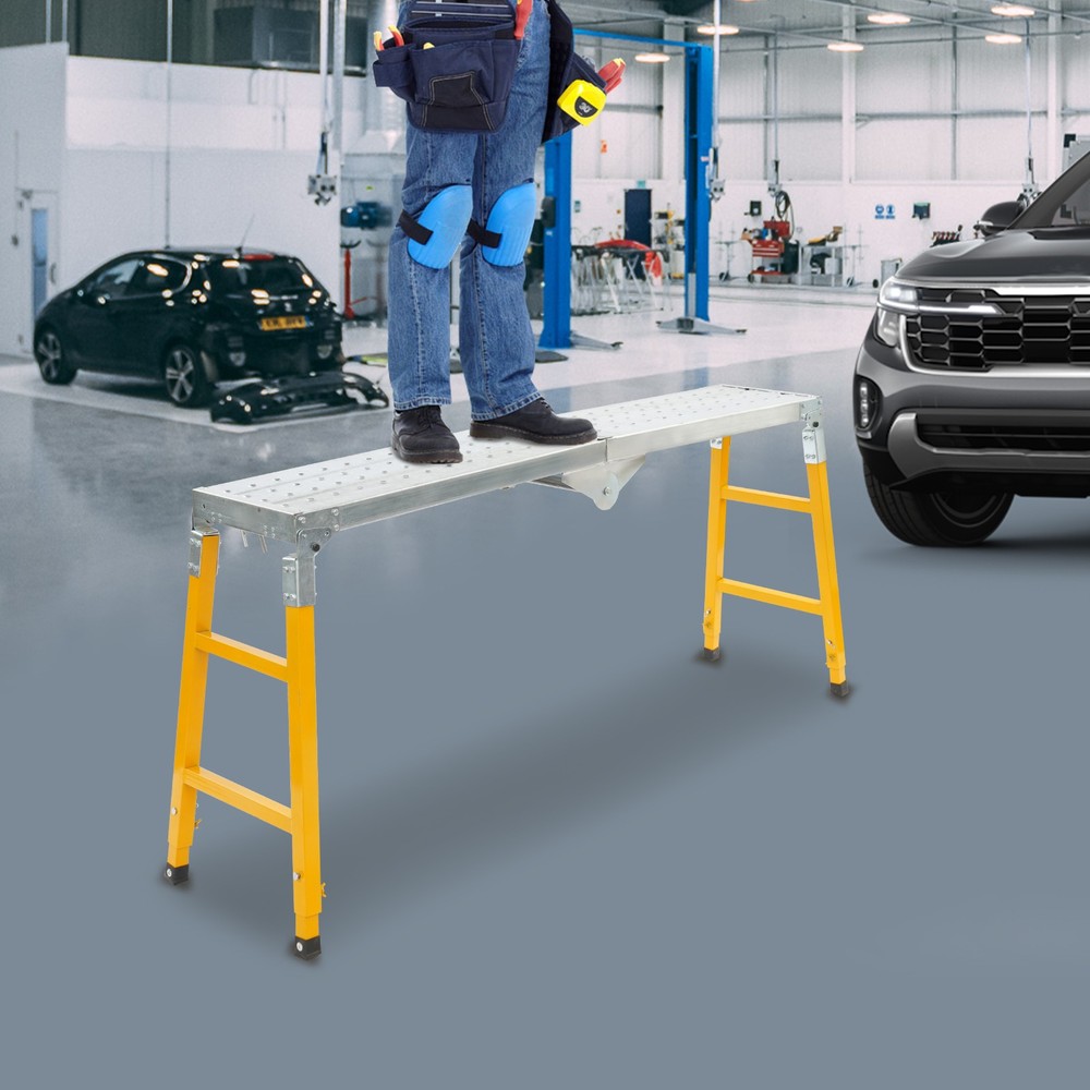 Portable Work Platform Adjustable with Folding Legs for Workshop/Garage/Office