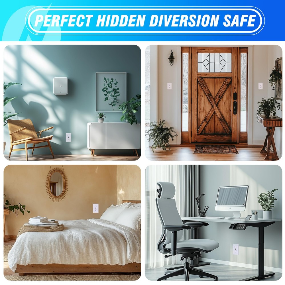 Wall Outlet Hidden Safe, Polystyrene Wall Diversion Safe, Easy Installation H...