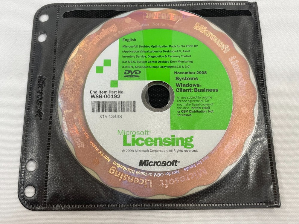 Microsoft Desktop Optimization Pack for SA 2008 R2 DVD Windows Software