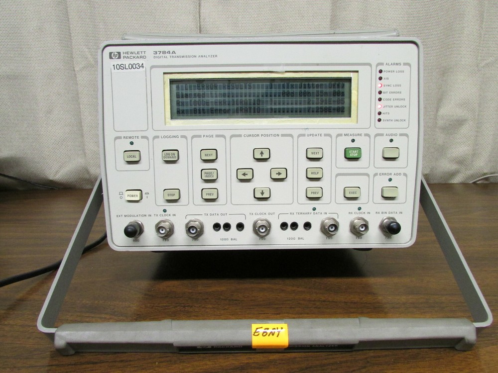 HP 3784A Digital Transmission Analyzer Has Opt H08