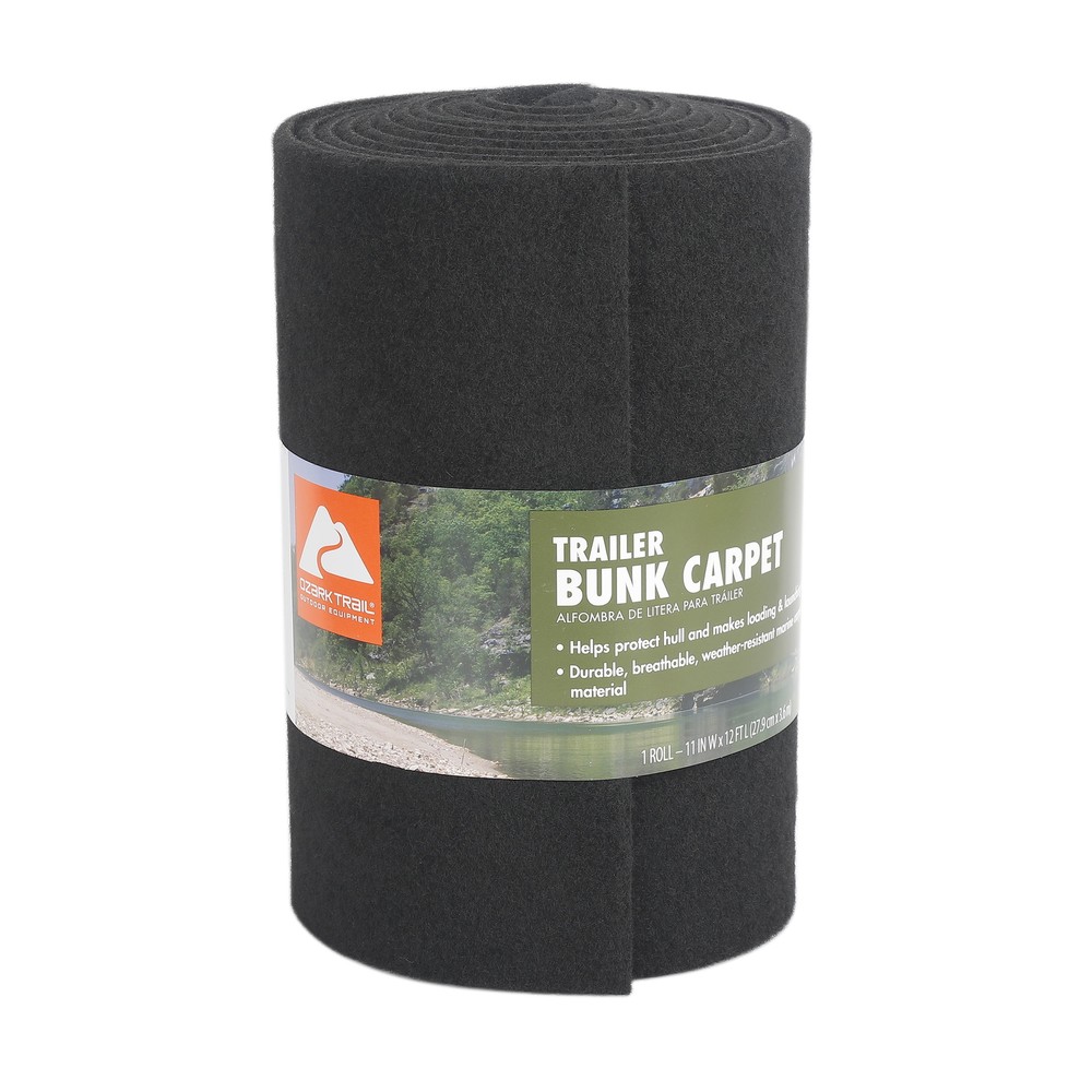 Ozark Trail Marine Boat Trailer Bunk Carpet Replacement Padding, Black