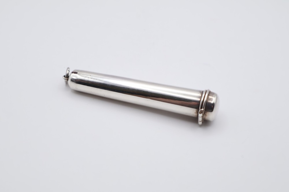 Antique Sterling Silver Plain Cheroot Holder Hallmarked Birmingham 1915