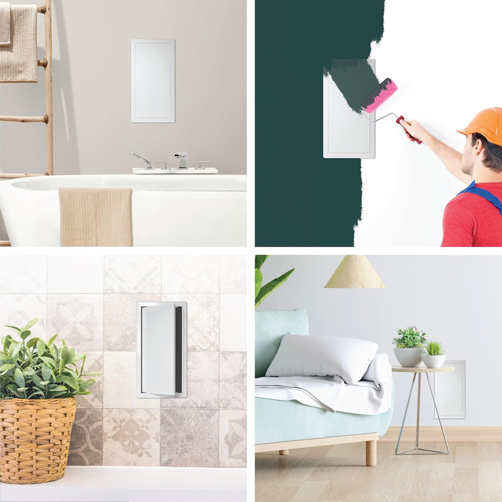 8" x 16" White Plastic Access Panel. Service Shaft Door Panel. Plumbing, Electri