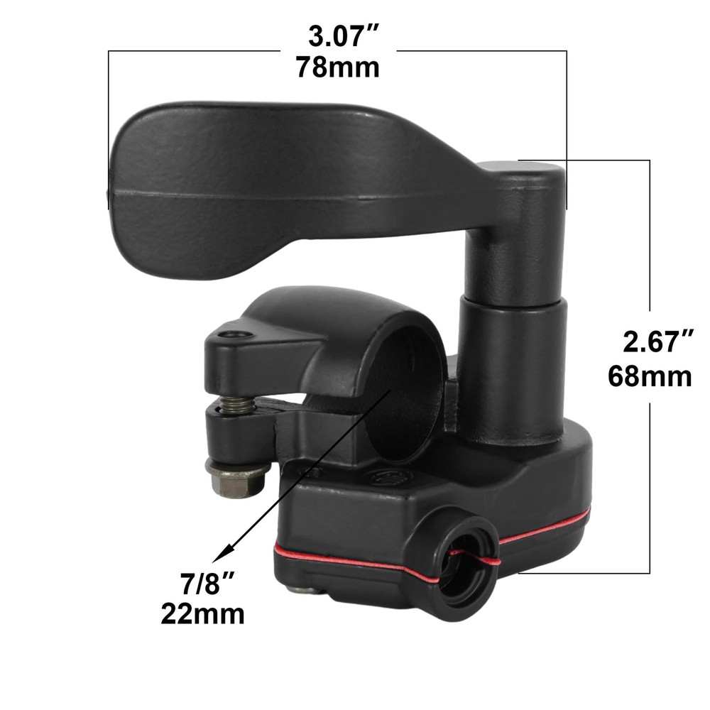 RUTU 7/8'' 22mm Thumb Throttle Cable Accelerator Handle Natural Finish