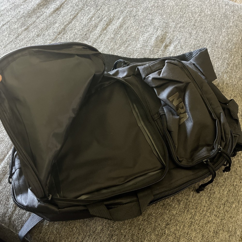 NRA Backpack Black W/Multiple Inside Pockets/5 Exterior Zipper Pockets