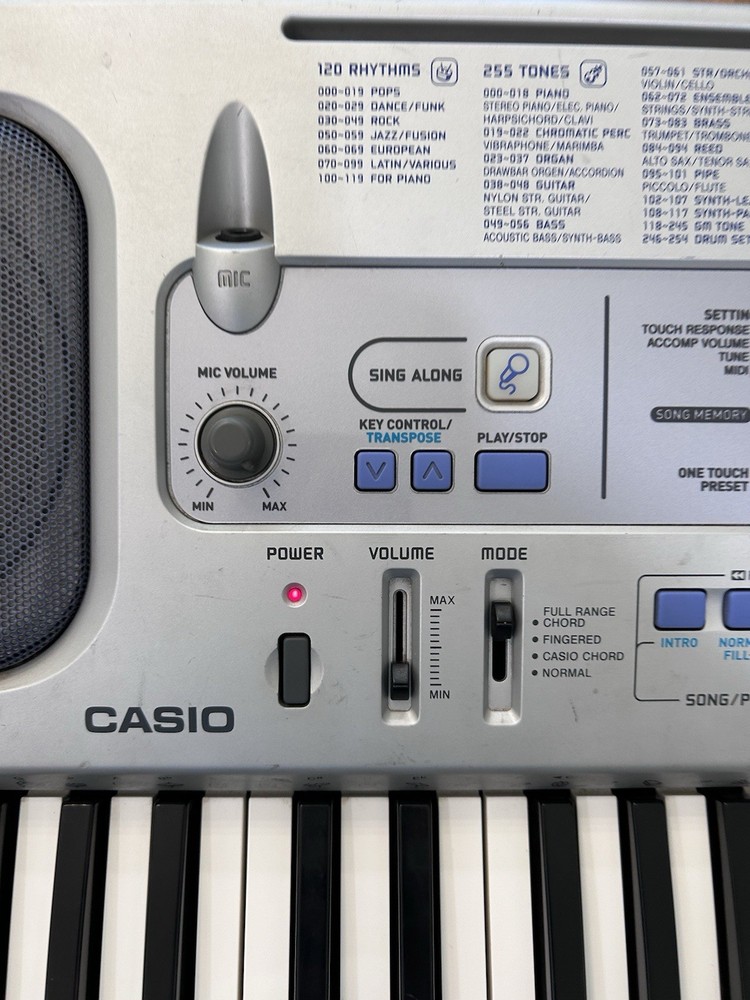 Casio CTK-593 Silver Electronic Keyboard TESTED WORKS GREAT