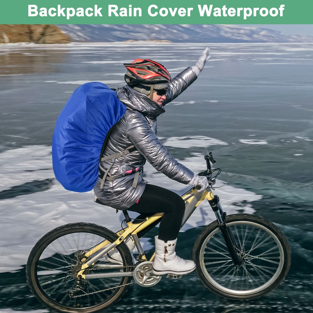 65L-75L Backpack Rain Cover with A Vertical Reflective Strap [Sapphire Blue]