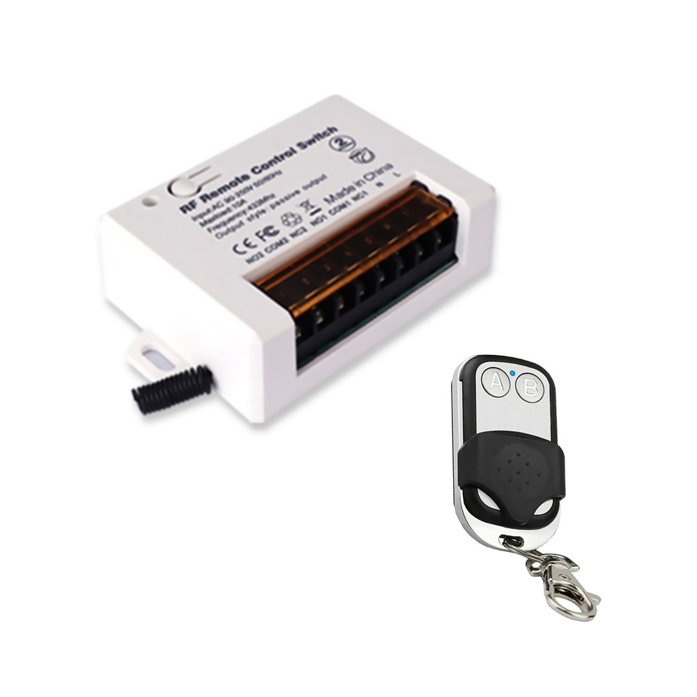 110V 2Ch Relay Receiver Wireless Remote Control Switch for Garage/Gate 220V dd