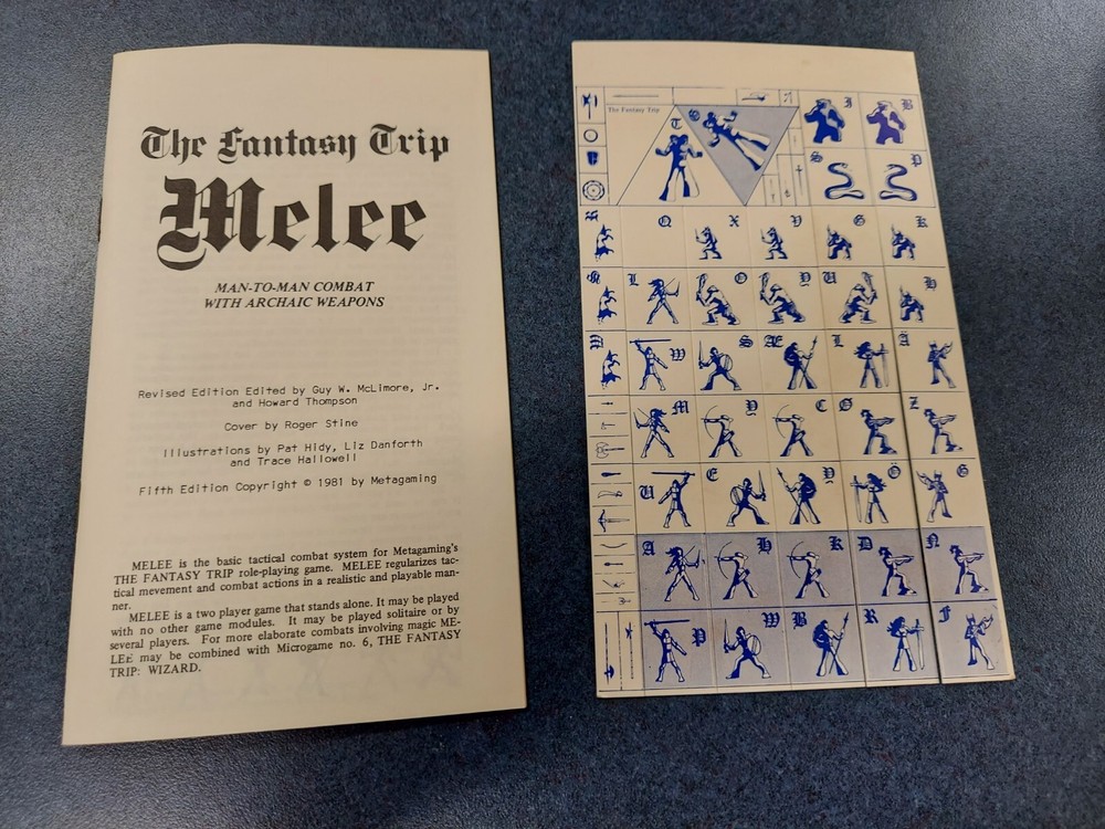Vintage Metagaming Micro Game 3 Melee Complete Unpunched
