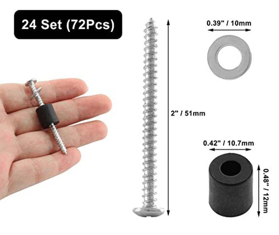 24 Set(72Pcs) Pegboard Mounting Hardware Kit, Peg Boards Accessories - Include S