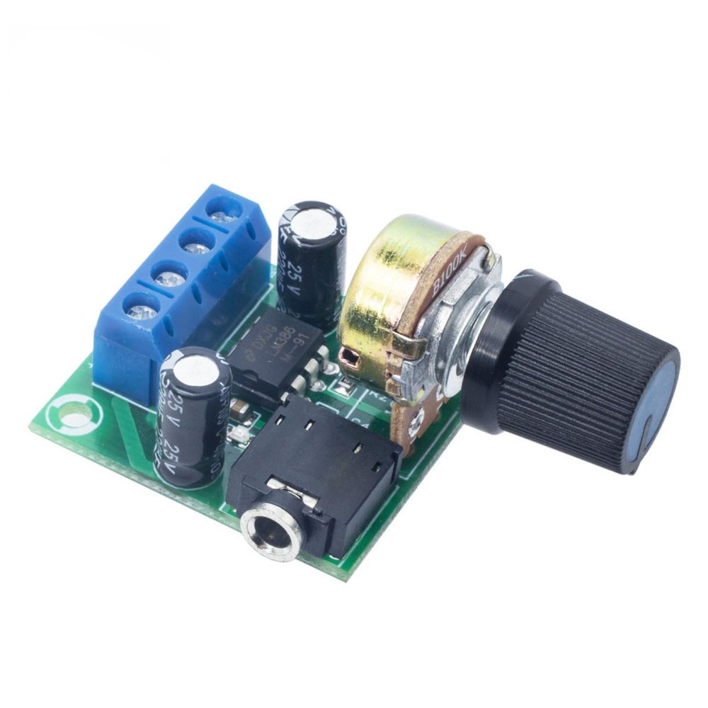 Adjustable Volume LM386 Mini Audio Power Amplifier Board DC3~12V Module 2 Pack