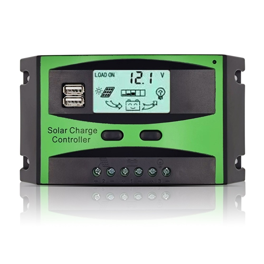 Solar Charge Controller 12V/24V MPPT with LCD Display Auto Regulator US
