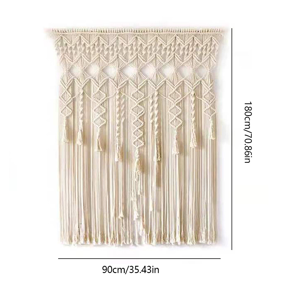 Handmade Macrame Wall Hanging Boho Home Backdrop Door Window Curtain Decor