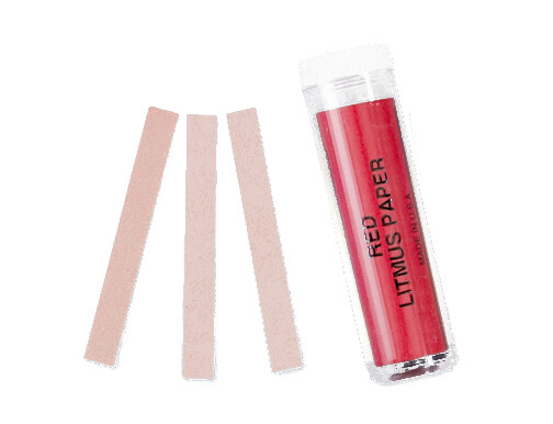 Red Litmus pH Test Paper Base Indicator 100 strips pH 6.8 - 8.1