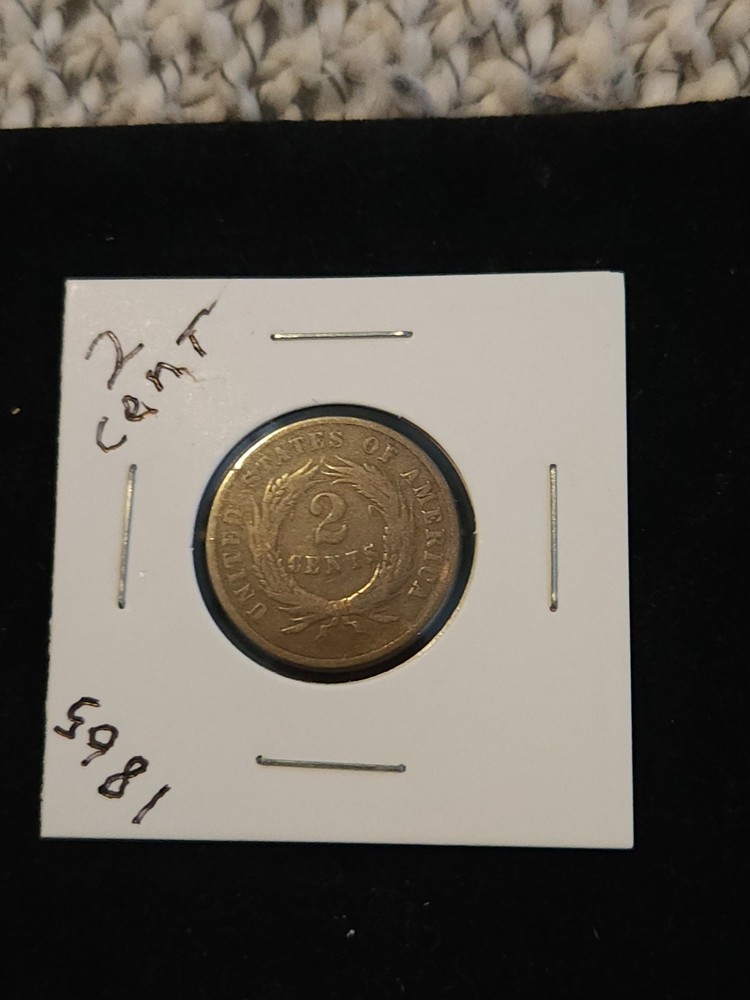 1865 Civil War 2c Piece. READABLE DATE!