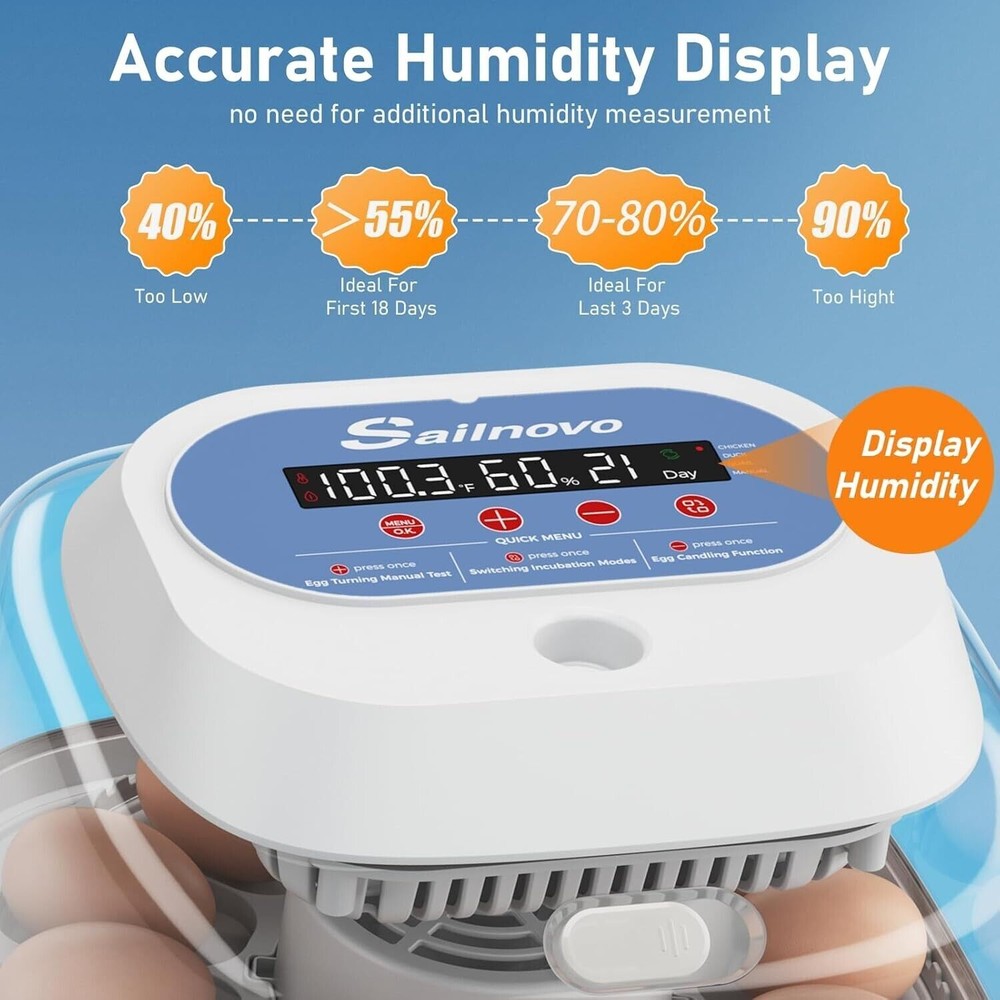 12 Egg Incubators for Hatching Eggs w/ 360° View Automatic Egg Turning&Display🎇