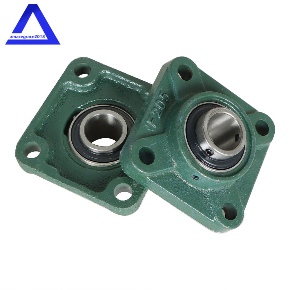 2 Pack UCF205-16 1" Bore Solid Base Pillow Block Flange Mounted Bearing 4 Bolt