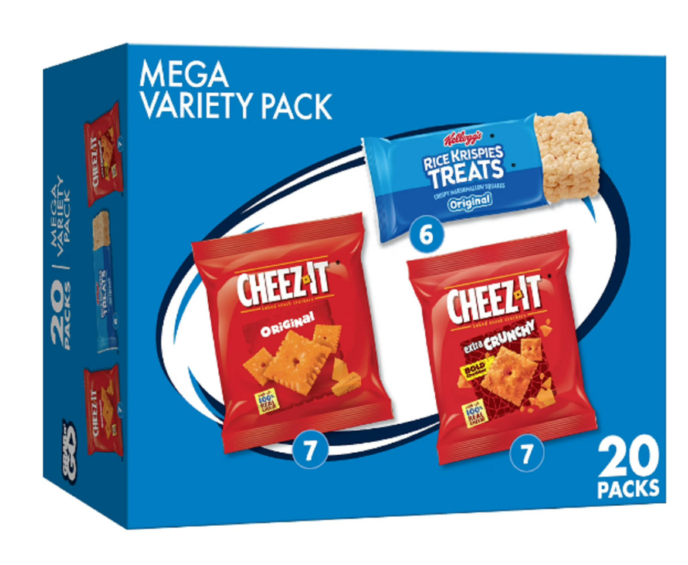 Kellogg's Variety Pack Assorted Snacks, Lunch Snacks, 20 Count